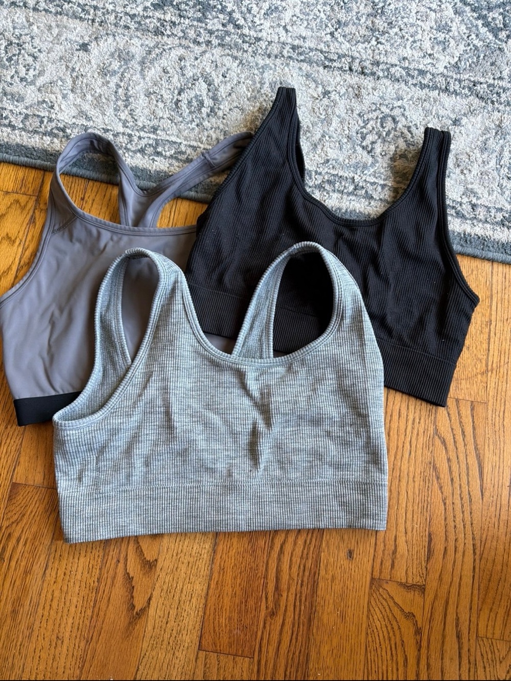 Women’s Ribbed Seamless Bralette - Black, Gray, Taupe